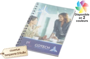 Cahier A6 à spirales avec couverture polypropylène