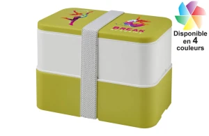 Boite repas lunch box double bloc MIYO 1,4 litre publicitaire personnalisée 