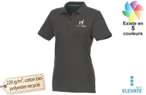 Polo bio recyclé à manches courtes pour femme