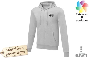 Veste à capuche zippé à poche kangourou personnalisée pour homme 