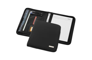 Conférencier personnalisé luxe A4 à fermeture zippée