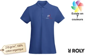 Polo roly Prince en coton biologique pour femme publicitaire personnalisé 