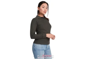 Polo personnalisé Roly Estrella à manches longues pour femme
