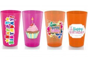 Gobelet personnalisé anniversaire verre plastique