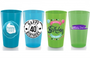 Gobelet personnalisé anniversaire verre plastique