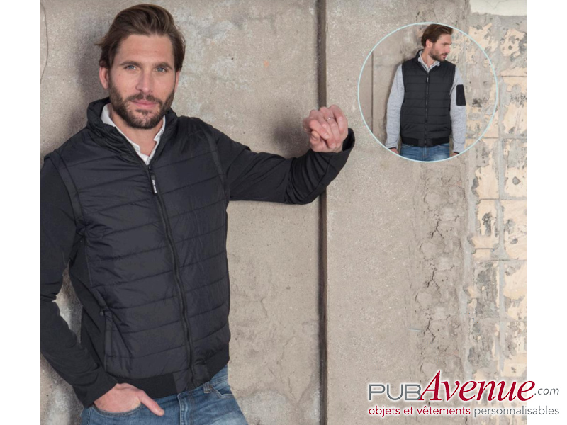 Blouson publicitaire matelassé bi-matières Blouson publicitaire matelassé bi-matières