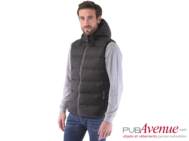 Bodywarmer homme capuche sans manche personnalisable Bodywarmer homme capuche sans manche personnalisable