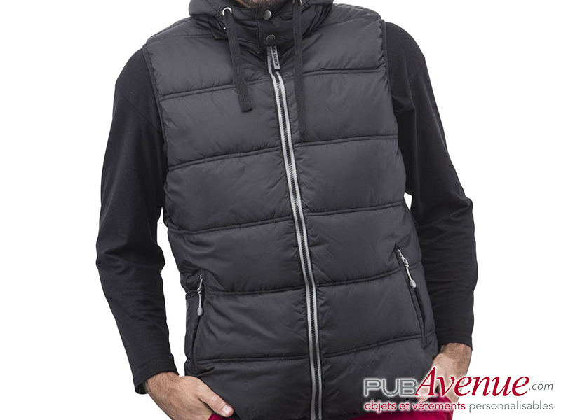 Bodywarmer capuche sans manche personnalisable homme Bodywarmer capuche sans manche personnalisable homme