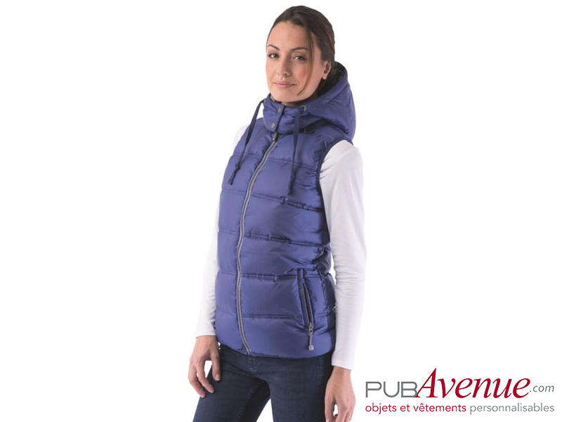 Bodywarmer femme capuche sans manche personnalisable Bodywarmer femme capuche sans manche personnalisable