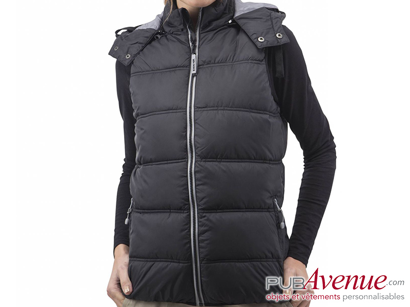 Bodywarmer capuche sans manche personnalisable femme Bodywarmer capuche sans manche personnalisable femme