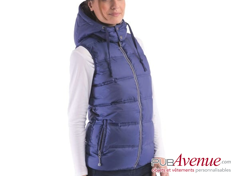 Bodywarmer femme capuche sans manche personnalisé Bodywarmer femme capuche sans manche personnalisé