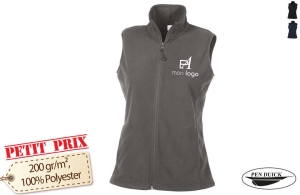 Gilet polaire publicitaire pour femme flocage logo à petit prix 