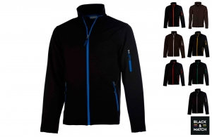 Veste soft shell triple épaisseur avec zip personnalisés 