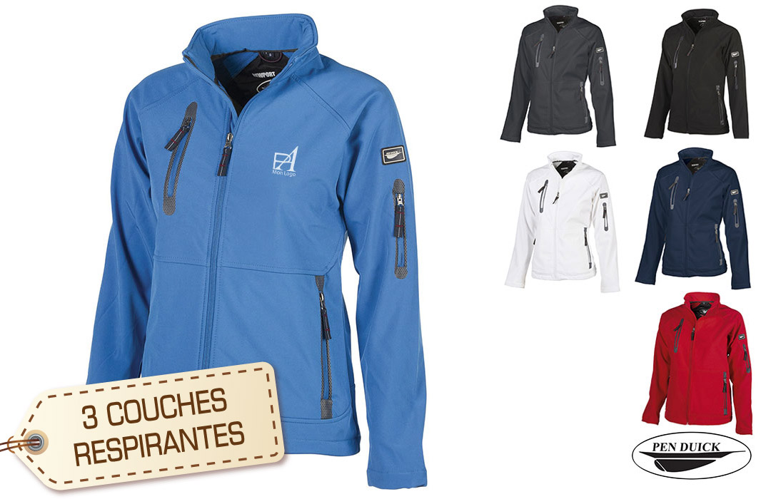 Veste softshell femme personnalisable flocage publicitaire broderie pas cher 