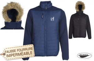 Doudoune capuche fourrure amovible publicitaire personnalisable pas chère 