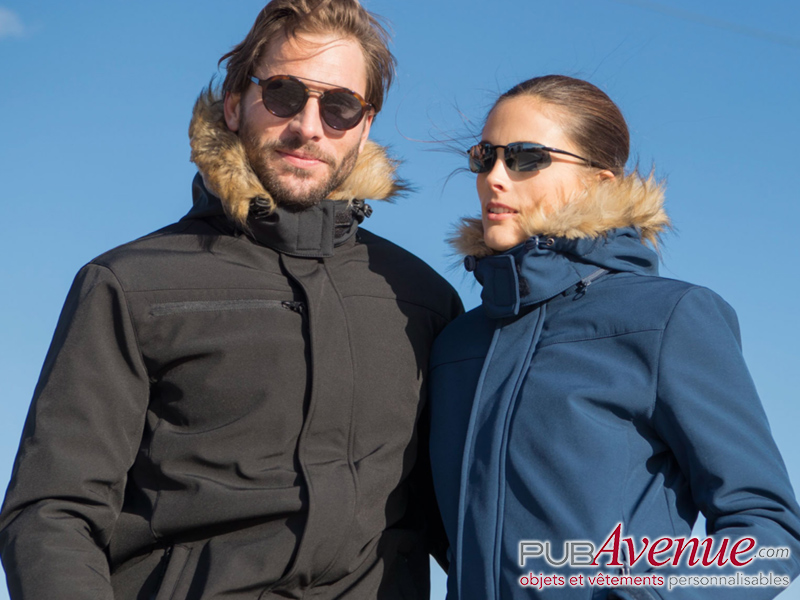 Softshell homme personnalisé capuche fourrure Softshell homme personnalisé capuche fourrure