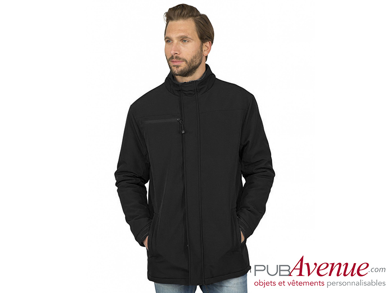 Softshell homme capuche fourrure personnalisable Softshell homme capuche fourrure personnalisable