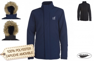 Softshell homme veste capuche fourrure publicitaire personnalisable pas chère 