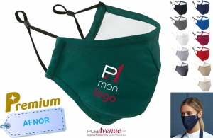 Masque tissu homologué Afnor catégorie 1 personnalisable avec logo entreprise 