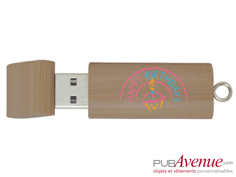 Clé USB personnalisée anniversaire bois