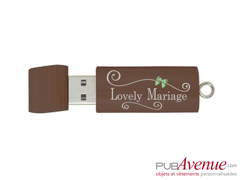 Clé USB personnalisable mariage bois