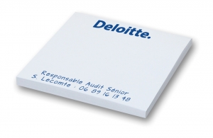 Bloc notre repositionnable 75 x 75 avec marquage inclus 