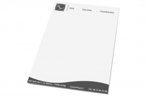 Bloc note A4 avec marquage sur chaque feuille 