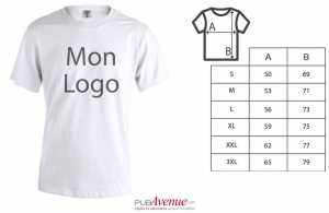 Tee shirt publicitaire keya 130 blanc mixte