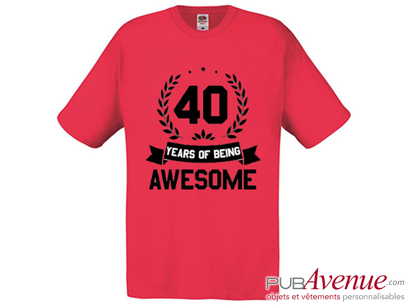 Tee shirt homme anniversaire 40 ans personnalisé