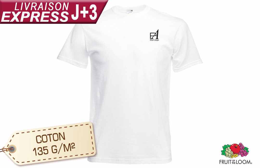 T-shirt publicitaire pas cher livraison rapide express 24h, 48h, 72h 