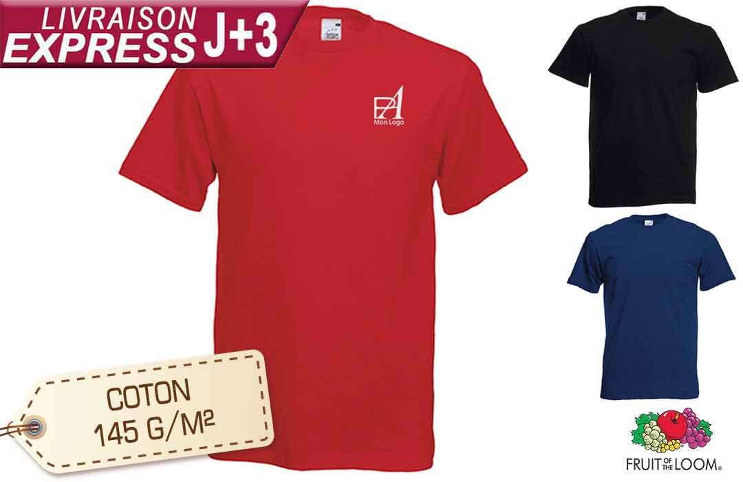 T-shirt personnalisé pas cher livraison rapide express 24h, 48h, 72h 