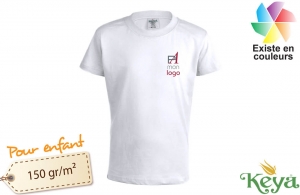 Tee shirt publicitaire keya 150 blanc pour enfant