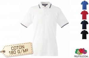 Polo bicolore pour homme avec marquage personnalisé 