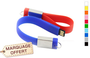 Clé USB publicitaire personnalisée bracelet dragonne en silicone 