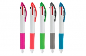 Stylo publicitaire 3 couleurs grip et clip coloré à personnaliser pas cher 