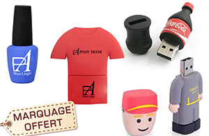 Clé USB publicitaire personnalisée 3D à la forme du logo sur mesure pas cher 