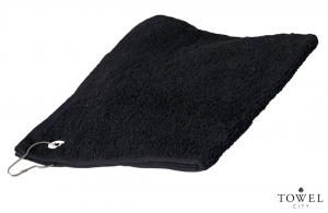 Serviette golf personnalisée avec crochet attache mousqueton