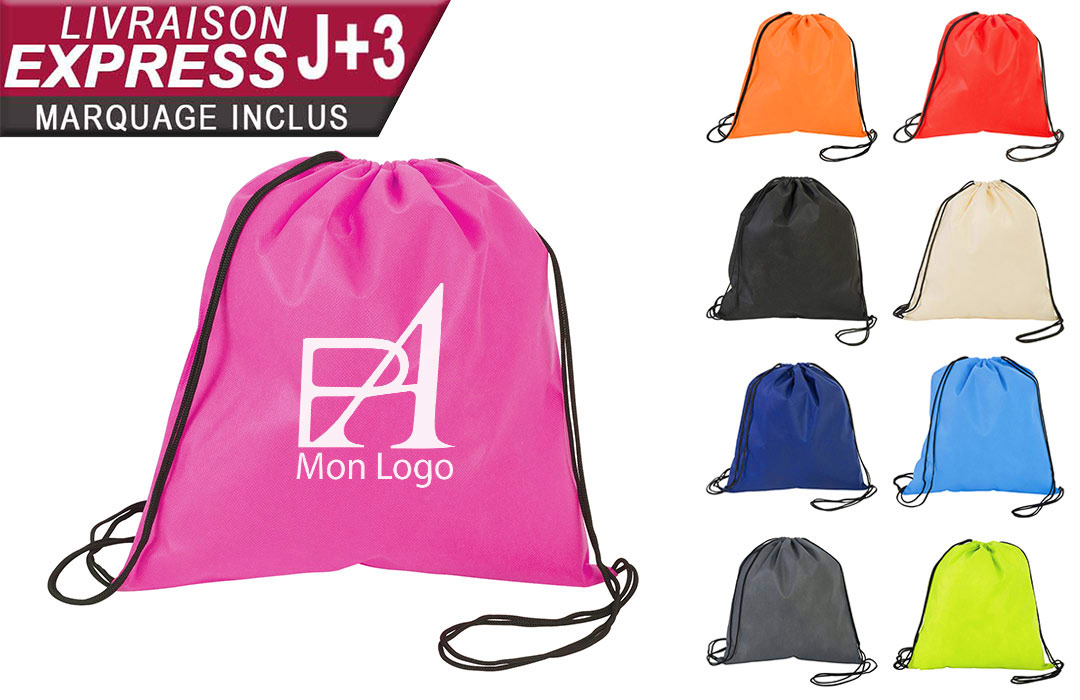 sac à dos ficelle personnalisé logo publicitaire en express 