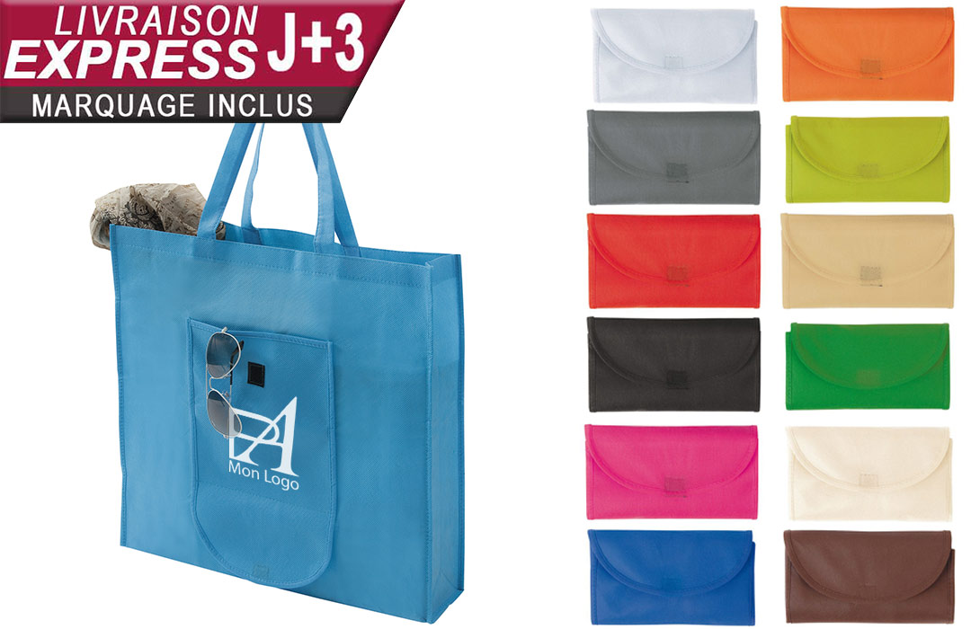 Sac pliable personnalisable express logo publicitaire livraison rapide