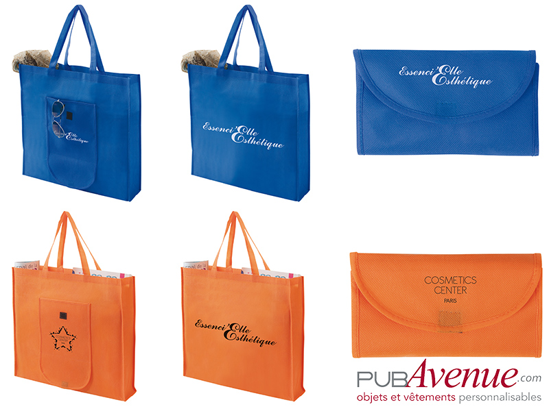 Tote bag pliable non-tissé personnalisé en express Tote bag pliable non-tissé personnalisé en express