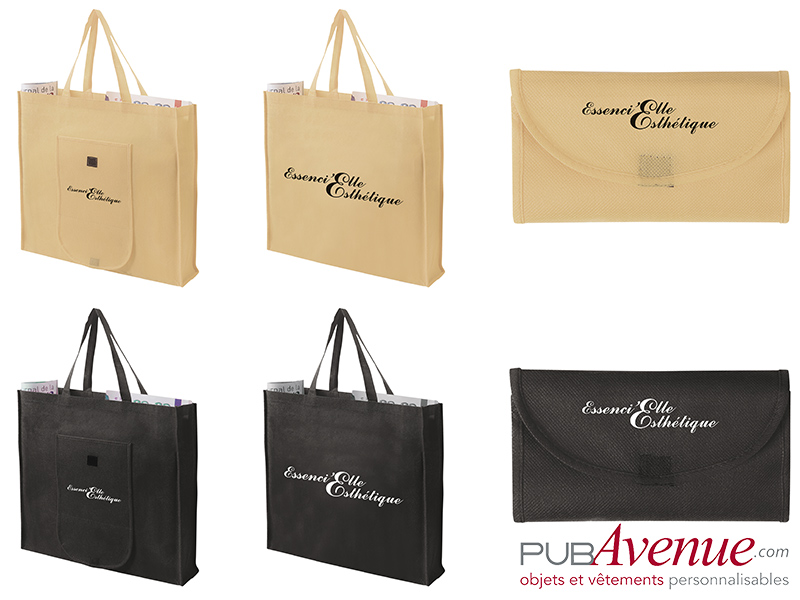 Tote bag pliable non-tissé publicitaire en express Tote bag pliable non-tissé publicitaire en express