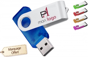 Clé USB publicitaire personnalisée twister translucide pas chère 
