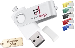 Clé USB OTG double connectique publicitaire personnalisée pas chère 