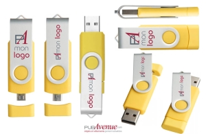 Clé USB personnalisée Twister OTG à double connectique
