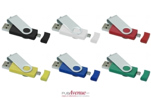 Clé USB personnalisée Twister OTG à double connectique