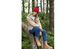 Bonnet personnalisé à gros pompon avec revers