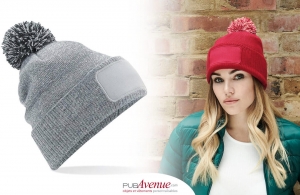 Bonnet pompon personnalisé avec patch Snowstar®