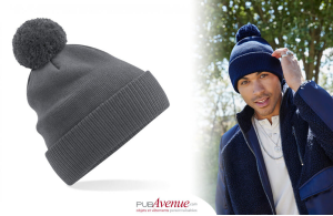 Bonnet personnalisé ski snowboard à fibre bio avec pompon