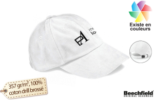 Casquette personnalisée à profil bas 6 pans en coton brossé