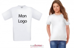 T-shirt b&c exact 190 blanc pour enfant